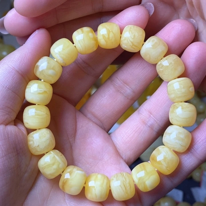 琥珀未镶嵌手链天然无优化琥珀蜜蜡