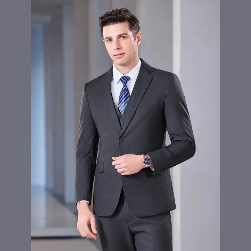 深灰色西装职业套装男女商务正装4S店工装面试上班西服外套工作服