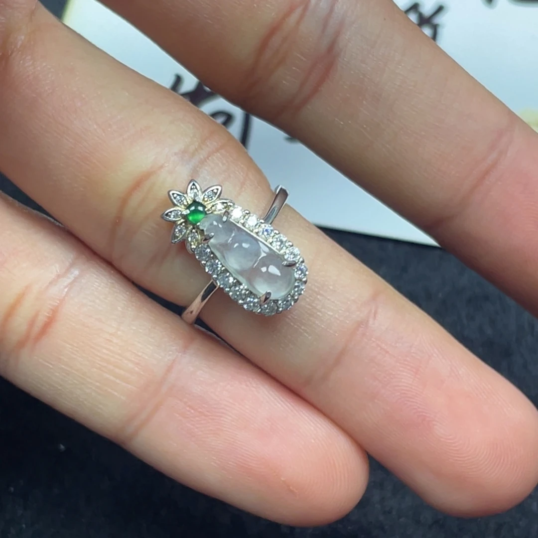 翡翠银S925镶嵌戒指