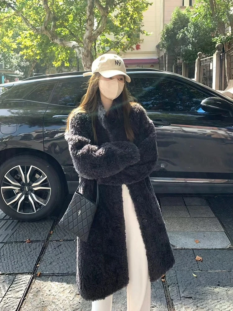 【顺丰包邮】暖冬密码冬季外套立领长款全羊毛保暖慵懒单排扣加长版