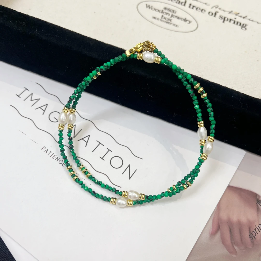 L【孔雀素链】时尚百搭手工显白 串珠项链