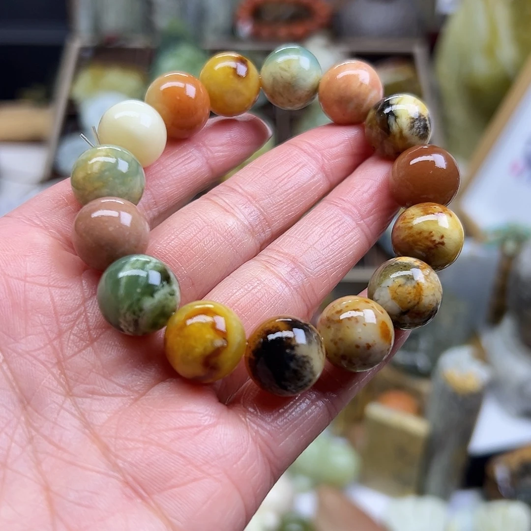 岫玉未镶嵌颈饰花玉多宝卡13.7