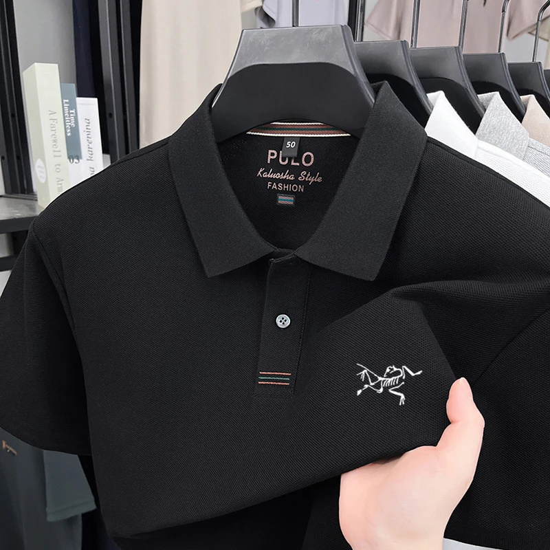 【奥莱撤柜】高端轻奢宽松短袖POLO衫纯棉半袖潮流男士夏季新款T恤