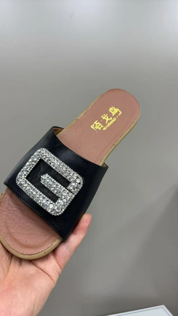 902-1女真皮拖鞋