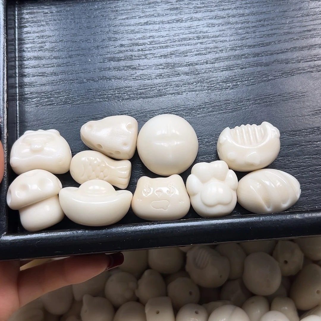 手串菩提根/象牙果瑕疵白混10颗有裂3