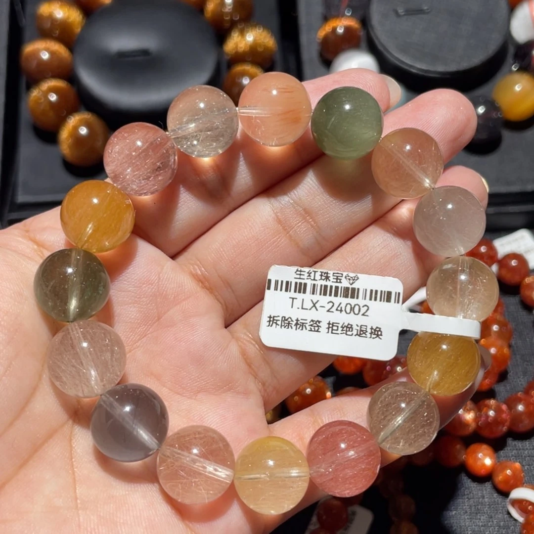 木***深水晶手链未镶嵌彩兔毛13mm左右