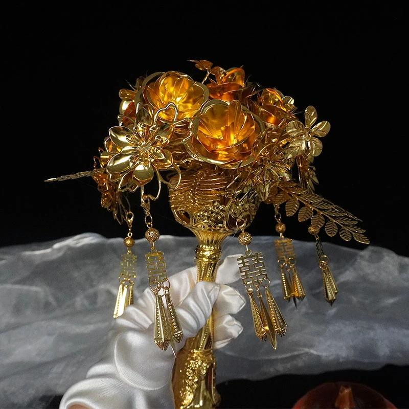 荆棘玫瑰色玫瑰手捧花diy材料包成品中式新娘闺蜜结婚礼物伴手礼