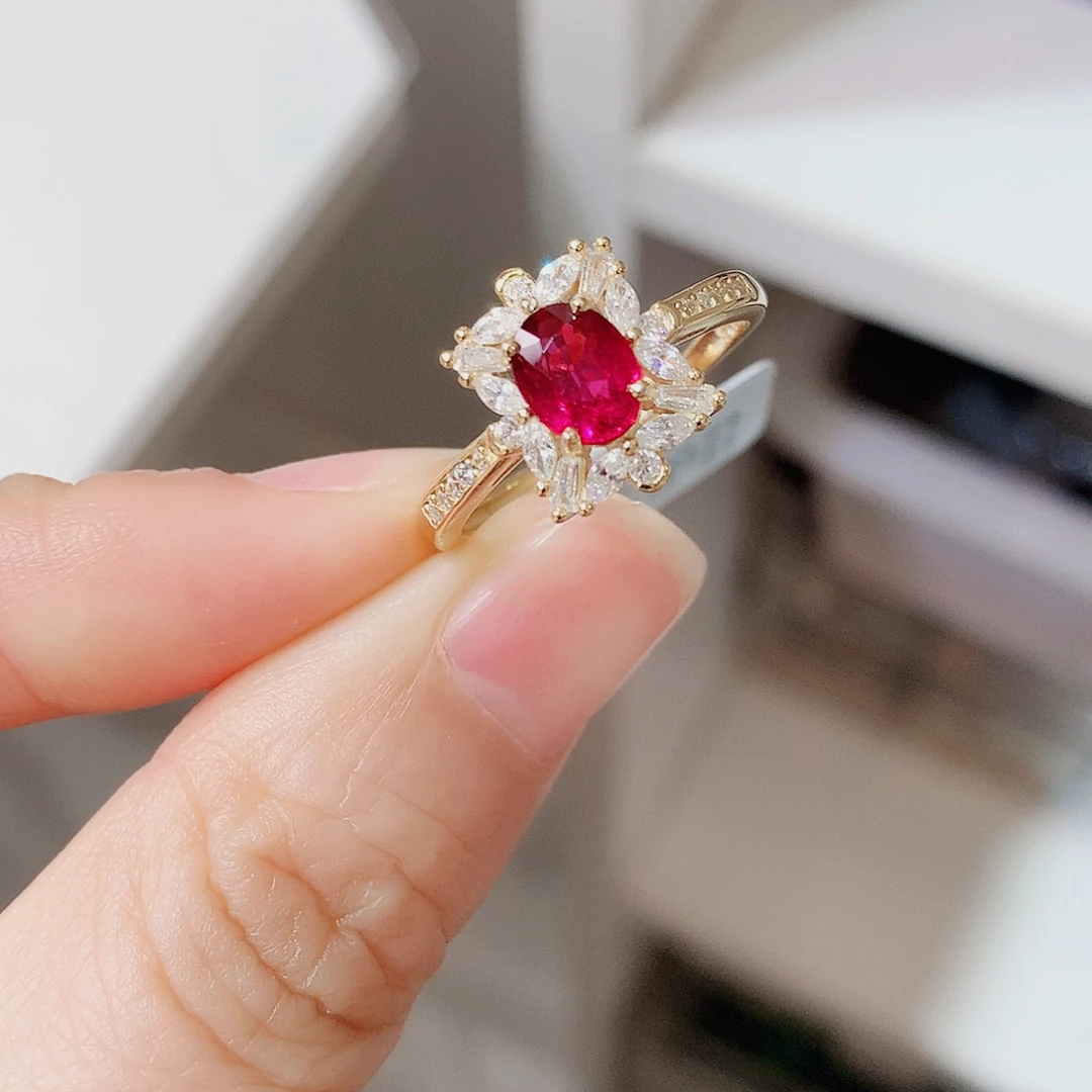 银S925镶嵌戒指碧玺