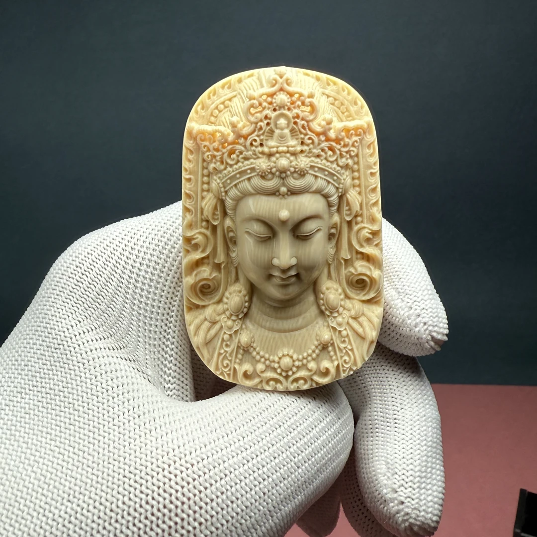 H27-85天然猛犸牙 众宝雕刻牌38.5*58.7*23.5mm一物一图假一罚十