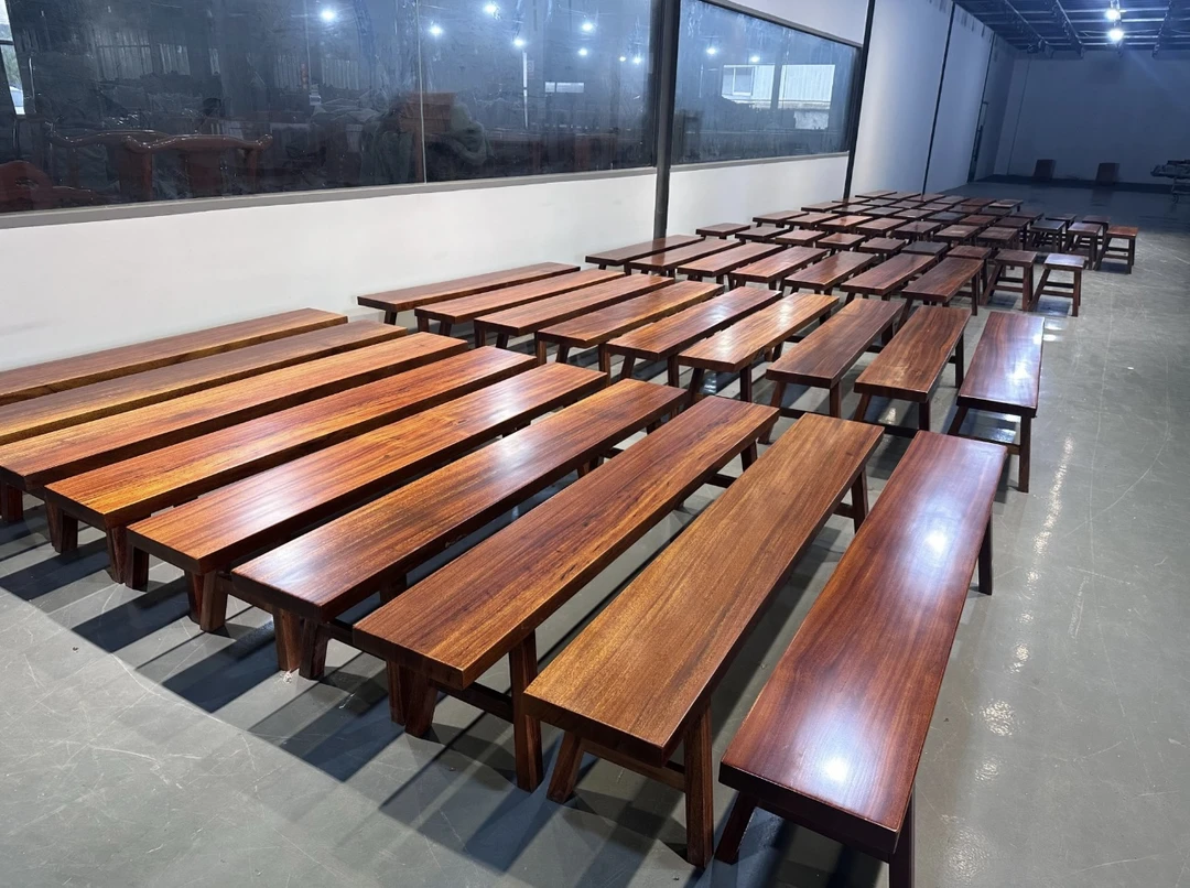 奥坎长条凳全实木长板凳茶桌凳红木练功凳中式板凳南美胡桃木凳子