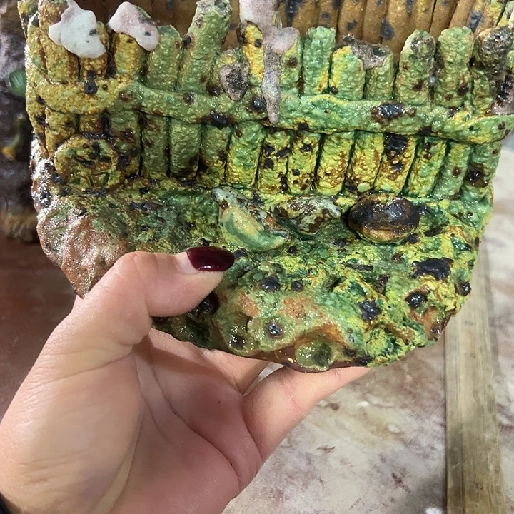 手工粗陶高温花盆
