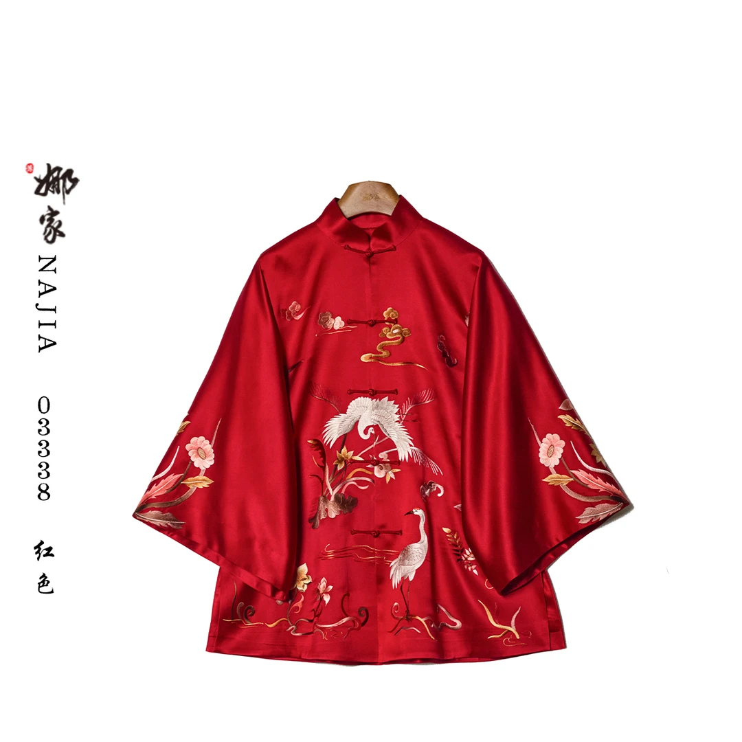 娜家·国风【鹤饮花露】中式上衣  重工刺绣复古高档古风中开富贵