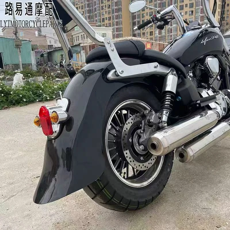 适用力帆V400改装挡泥板哈雷匪帮风格前后挡泥瓦v400改装配件靠背