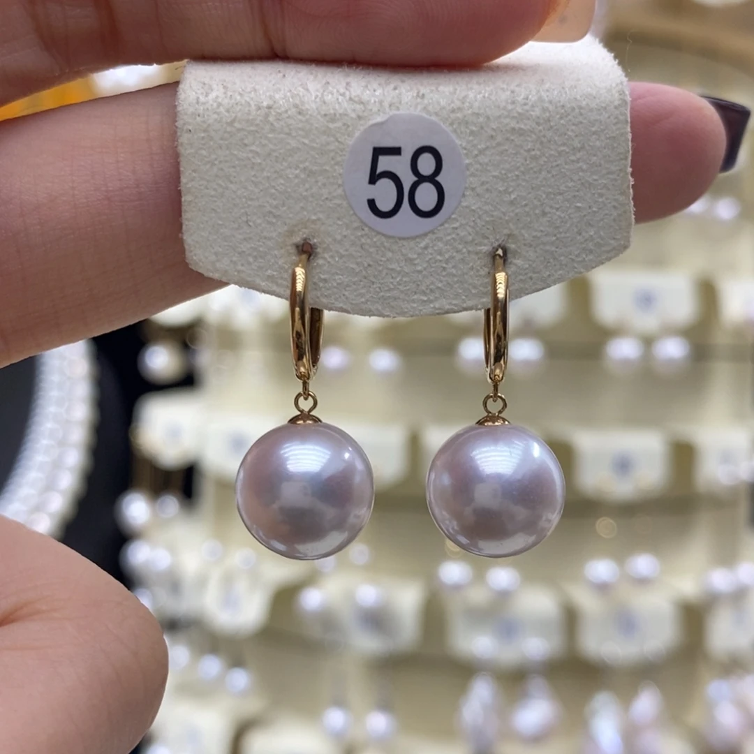 18K金镶嵌耳饰淡水珍珠