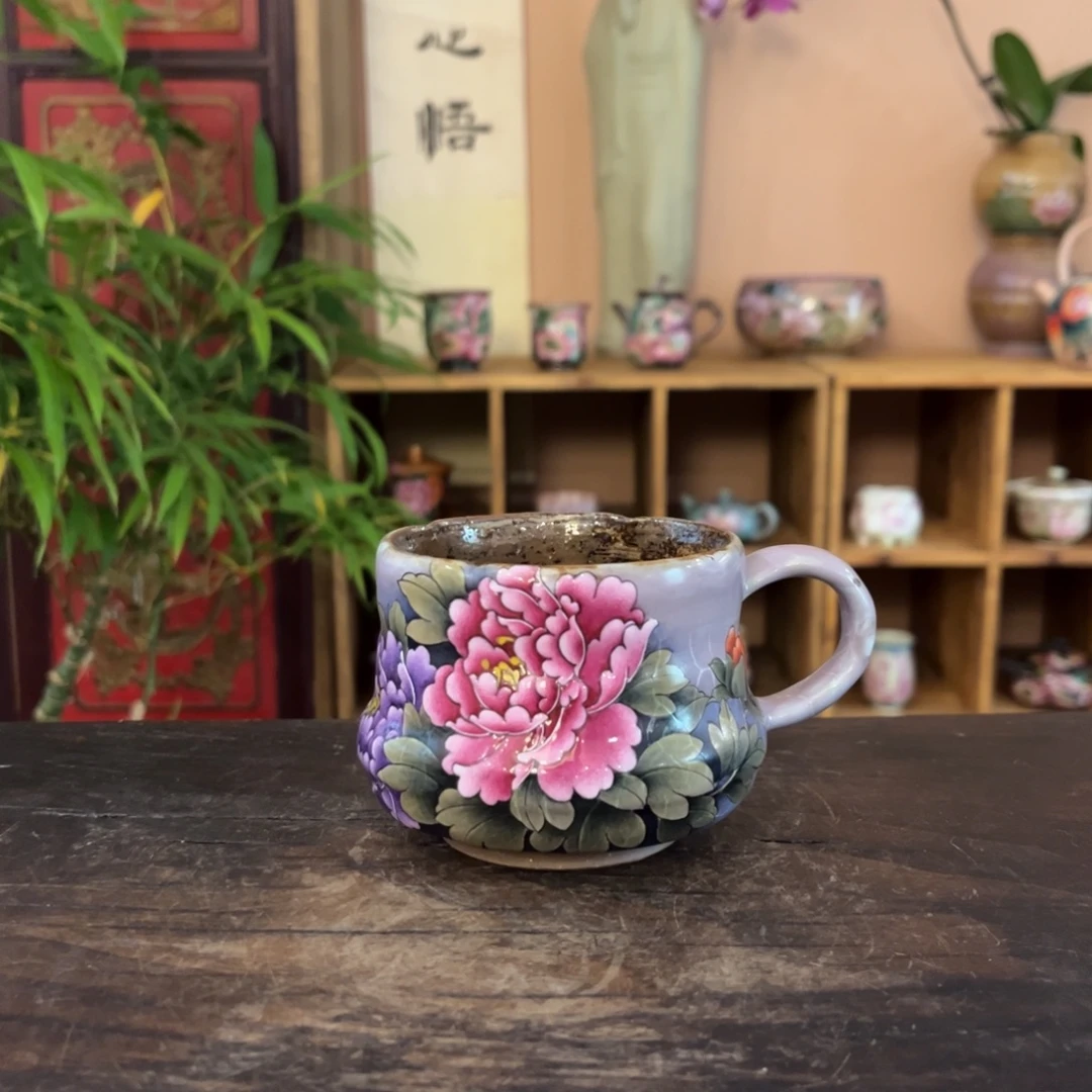 柴烧纯手工手绘陶瓷