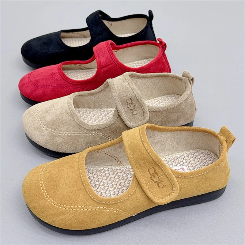 2025春夏新款女单鞋丑萌平底豆豆女鞋法式玛丽珍布鞋女博肯鞋