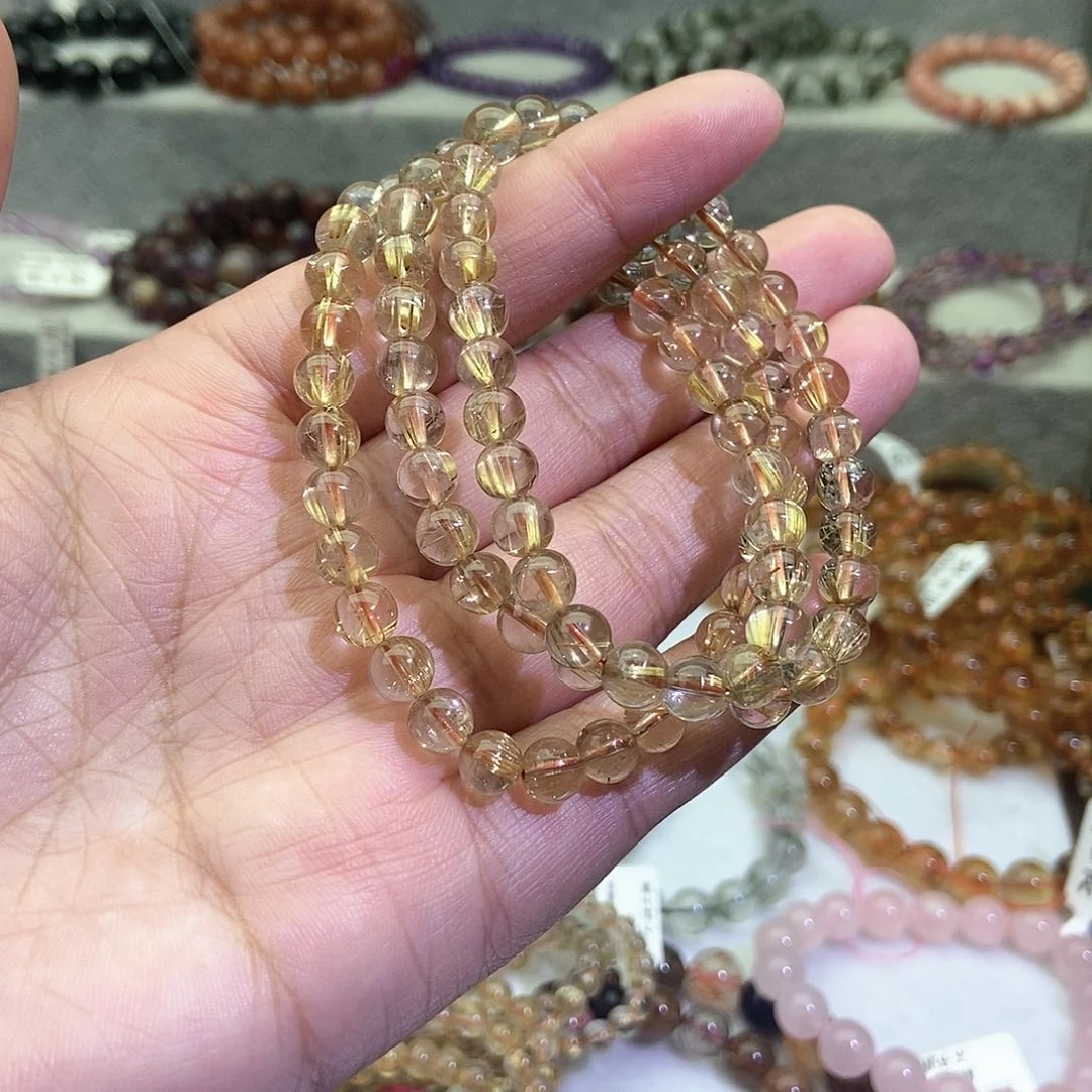 水晶手链未镶嵌C***y钛晶三圈6+