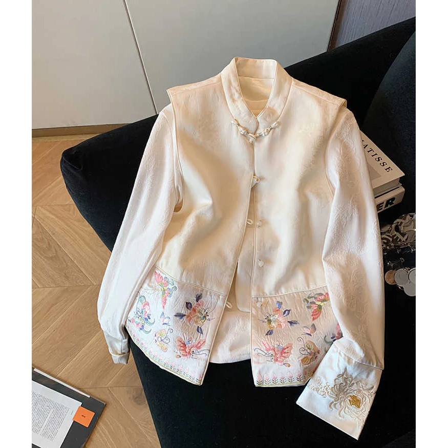 复古国风新中式立领提花刺绣2025春季新款高级感遮肉显瘦马甲套装
