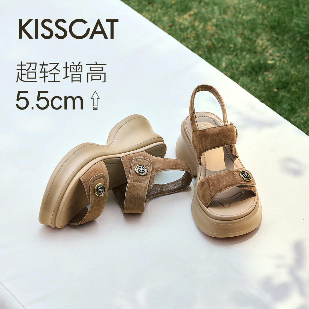 【商场同款】接吻猫2025年夏季舒适休闲休闲凉鞋KA65387-50