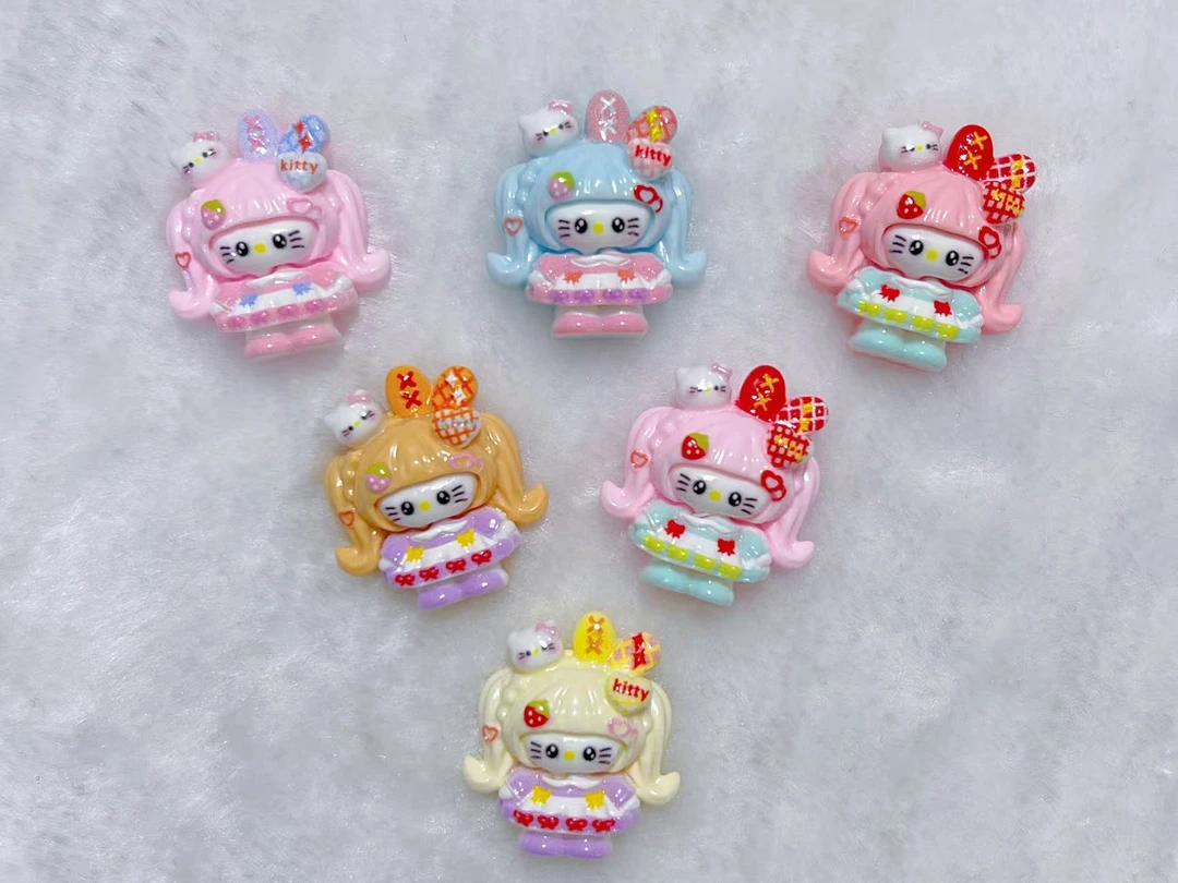 【小小静定制--喵喵女孩】树脂配件diy手工摆件