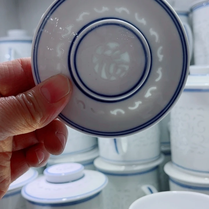 青花玲珑满雕素玲珑单盖子2个周****儿