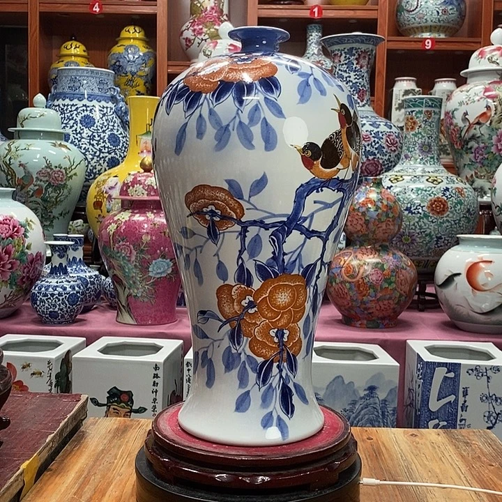 景德镇陶瓷手工手绘花瓶摆件