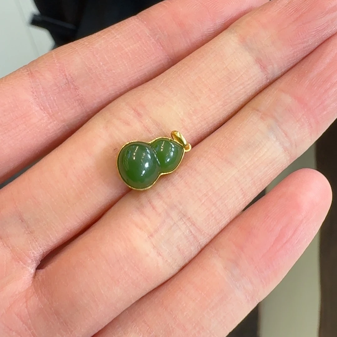 和田玉葫芦18K金镶嵌122冯总