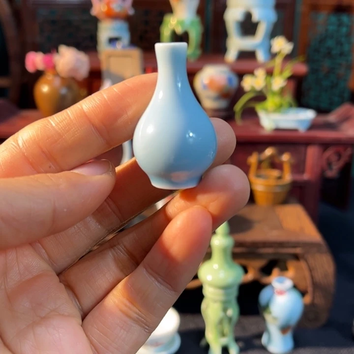 摆件微陶老王迷你花瓶