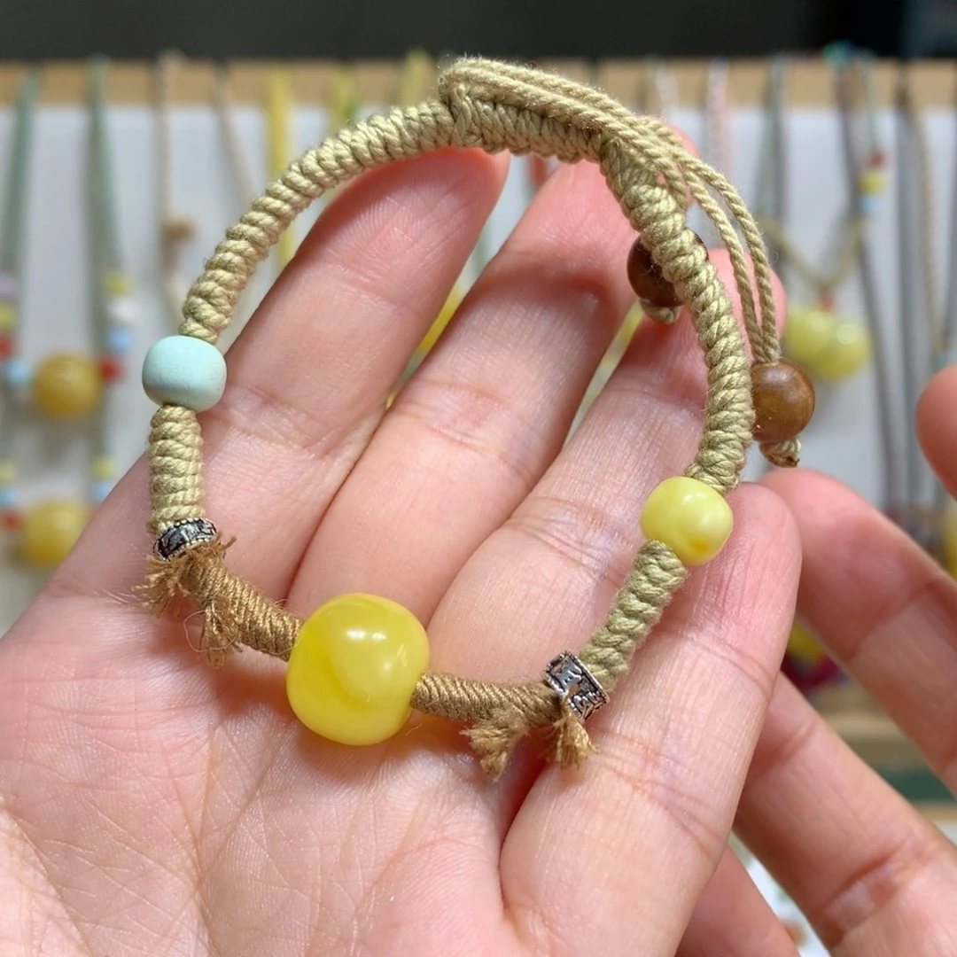 蜜蜡手链未镶嵌特价