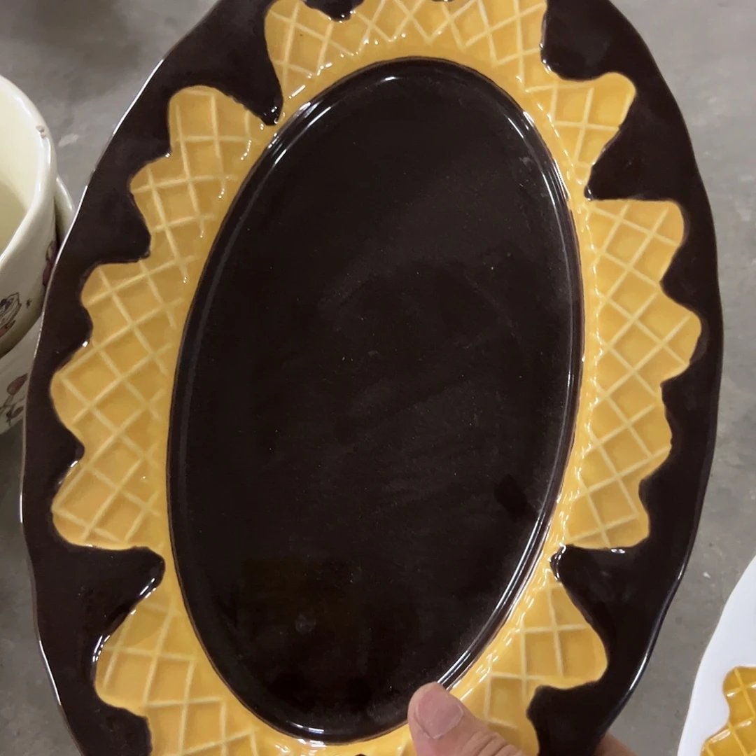 搪瓷微瑕黑巧盘鱼盘