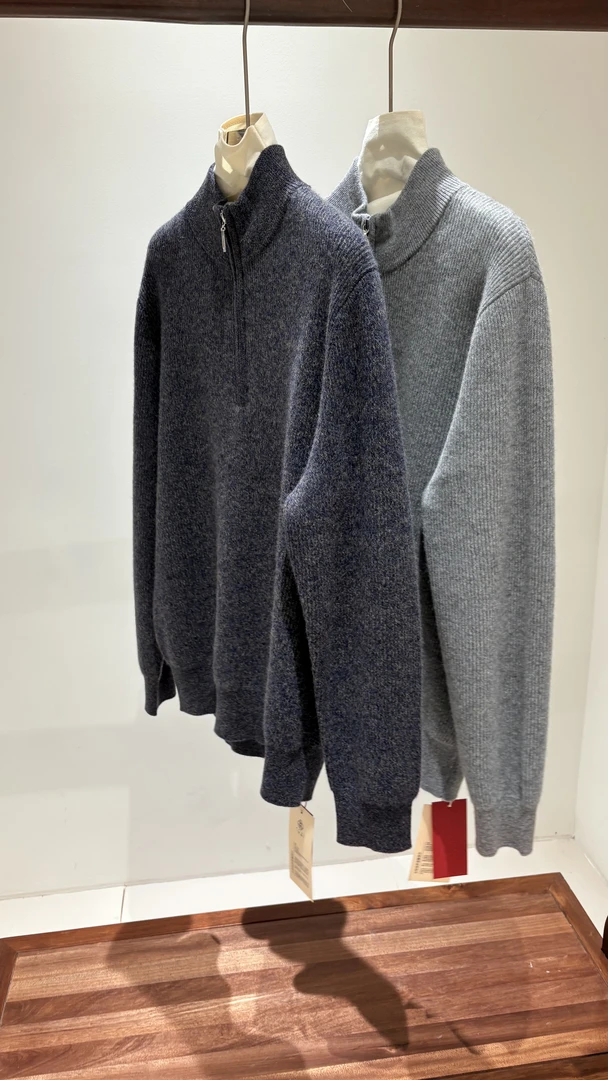 大满家山羊绒半高领半拉链套头毛衣（2色）（男士款）