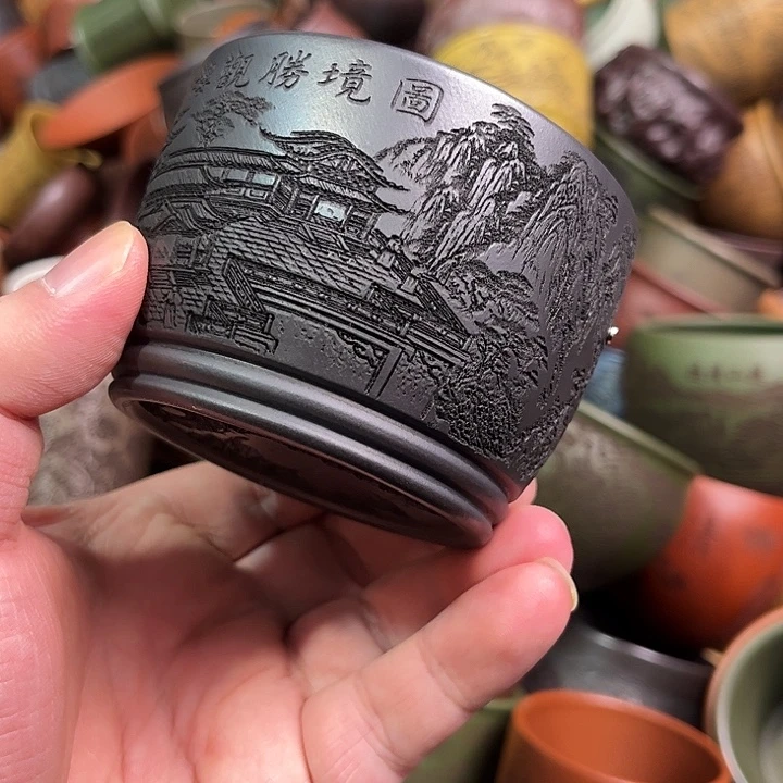 紫砂茶杯全手工紫砂主人杯