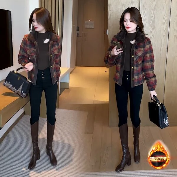 【有运费险】秋冬新款新中式穿搭时尚气质国风提花加绒短外套131