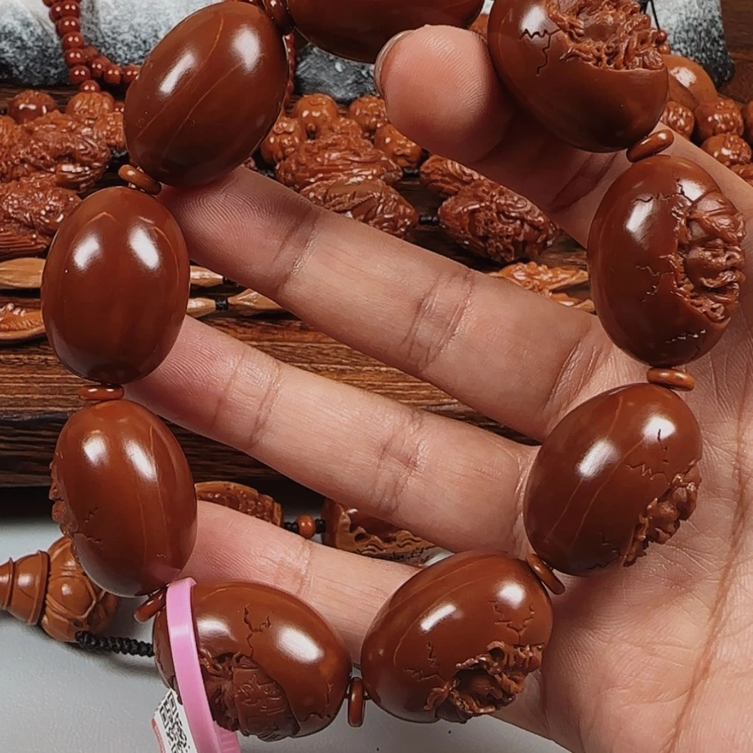 【闪购商品】手串/手链橄榄核鸡血红水晶核钟馗