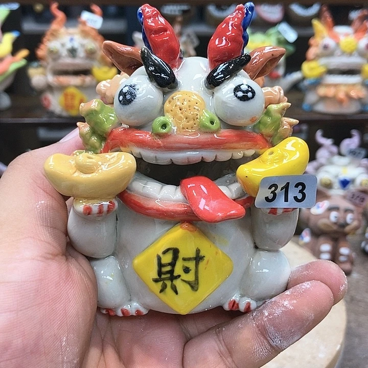 摆件直播间手工抽象陶瓷摆件313