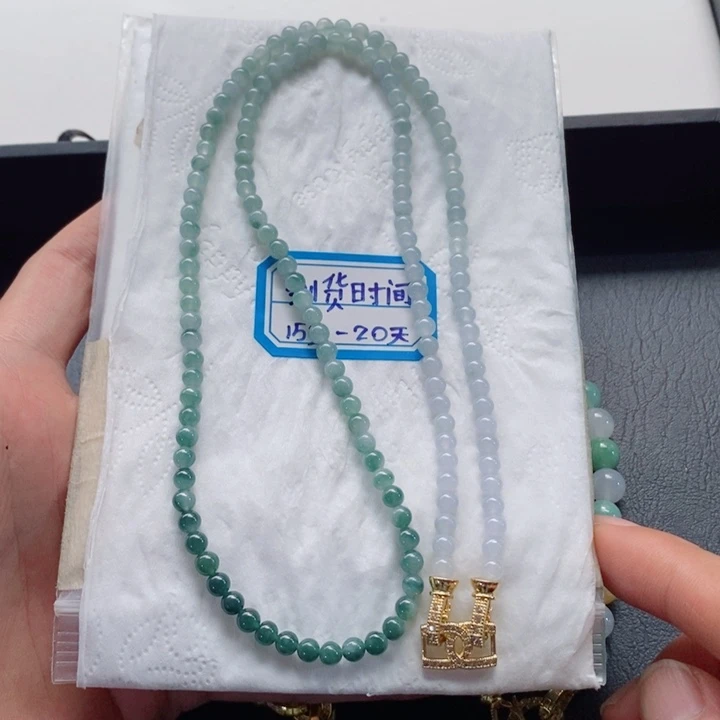 未镶嵌定制翡翠缅甸翡翠a货手链项链渐变飘花卡4.2