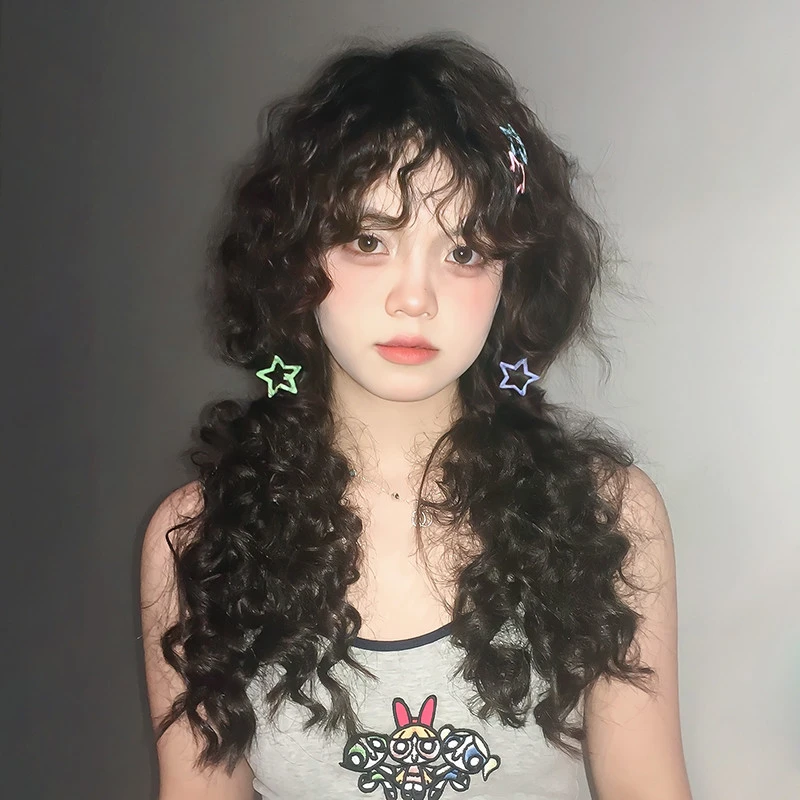 羊毛卷假发女长发日常表演年会拉美卷假发套仿全真人长发假发头套