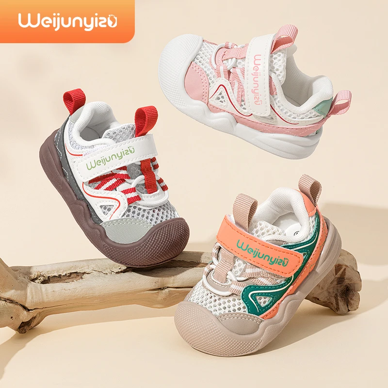 炜俊亿足学步鞋男宝宝凉鞋夏季网面透气婴儿鞋子软底机能女童凉鞋