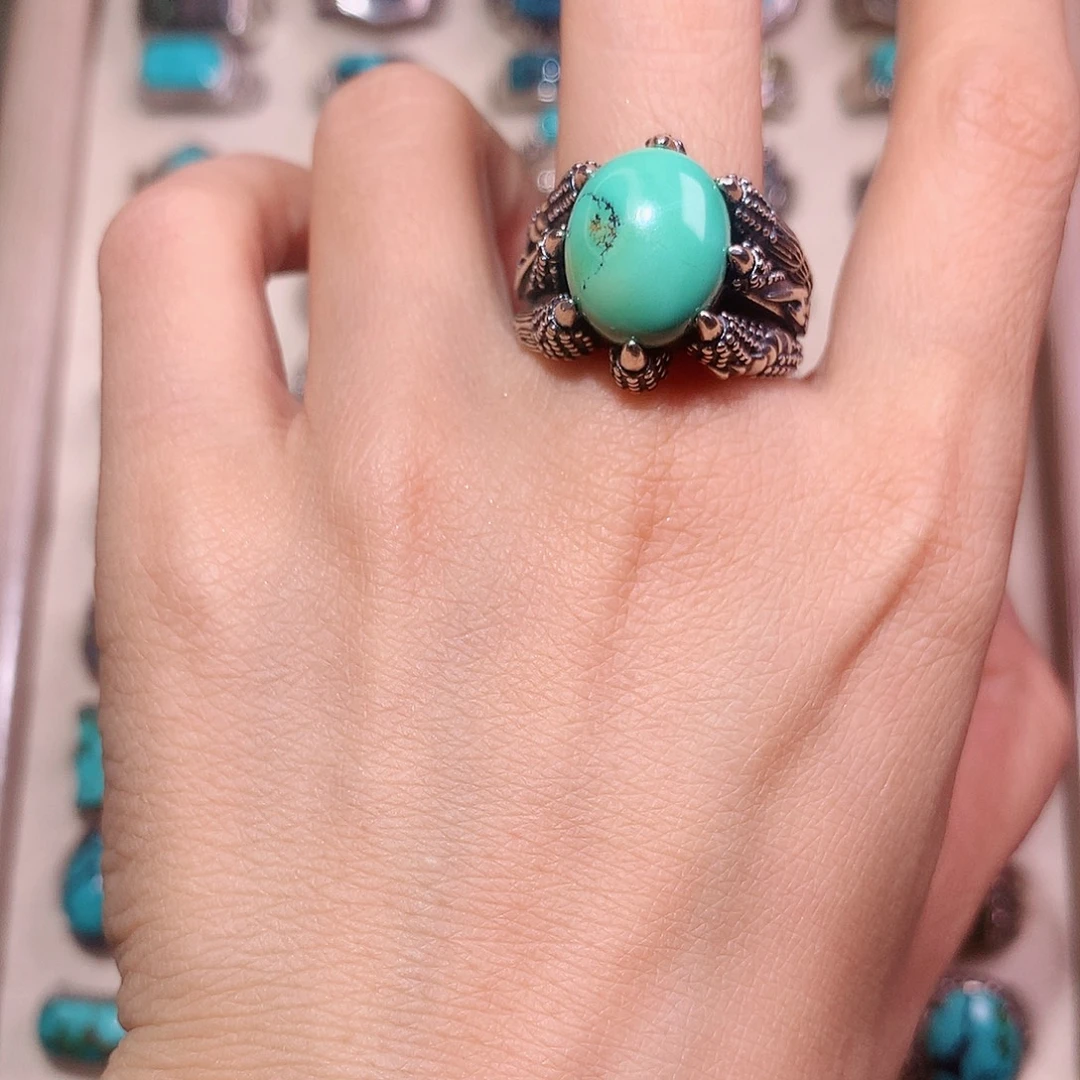 银S925镶嵌绿松石挂件