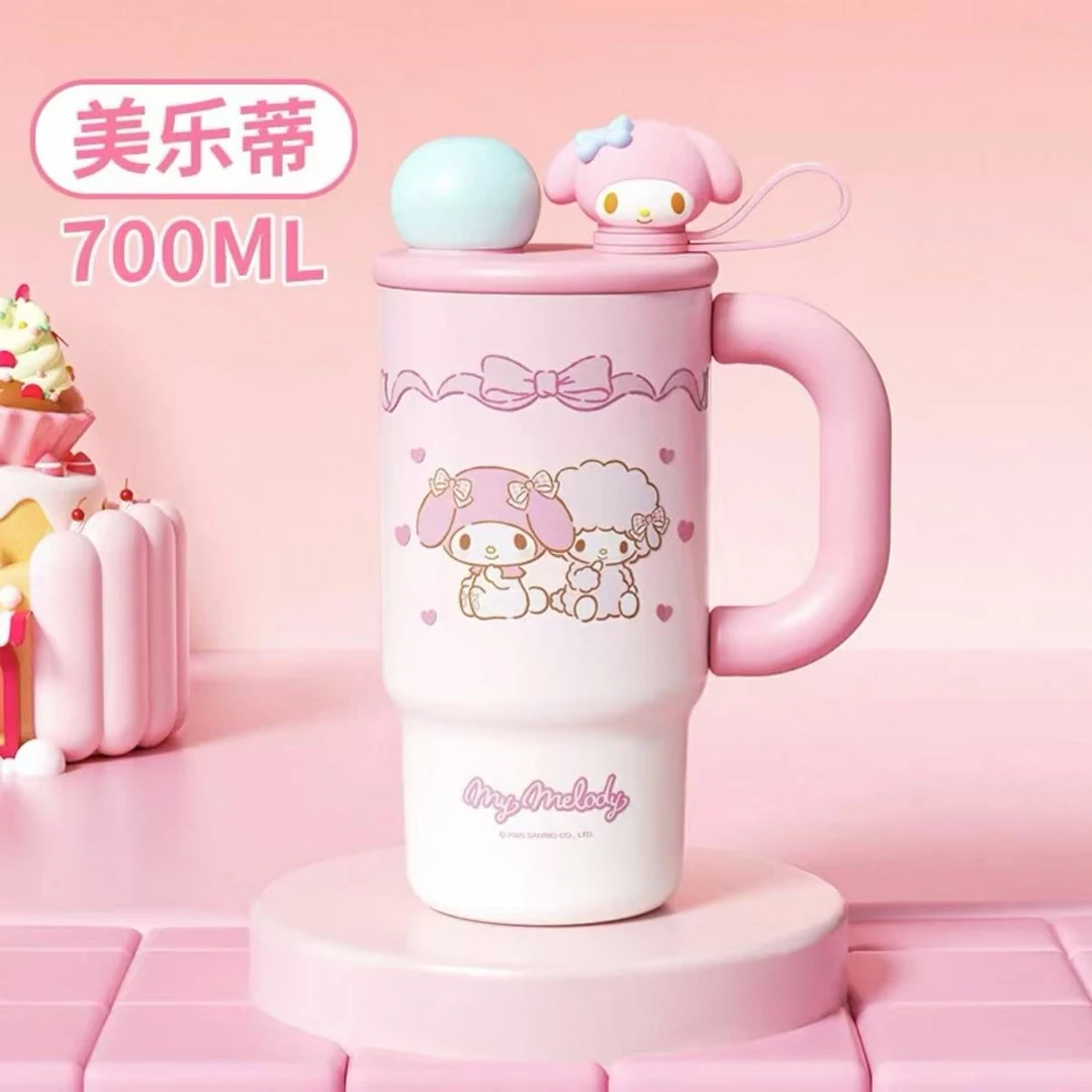 三丽鸥可爱凯蒂猫700ml渐变冰霸杯玉桂美乐蒂水杯三丽鸥水杯