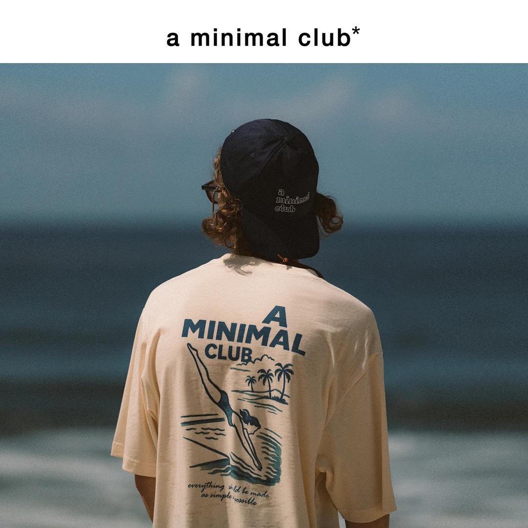 a minimal club美式重磅纯棉T恤跳水印花宽松短袖潮牌夏AM55TE07
