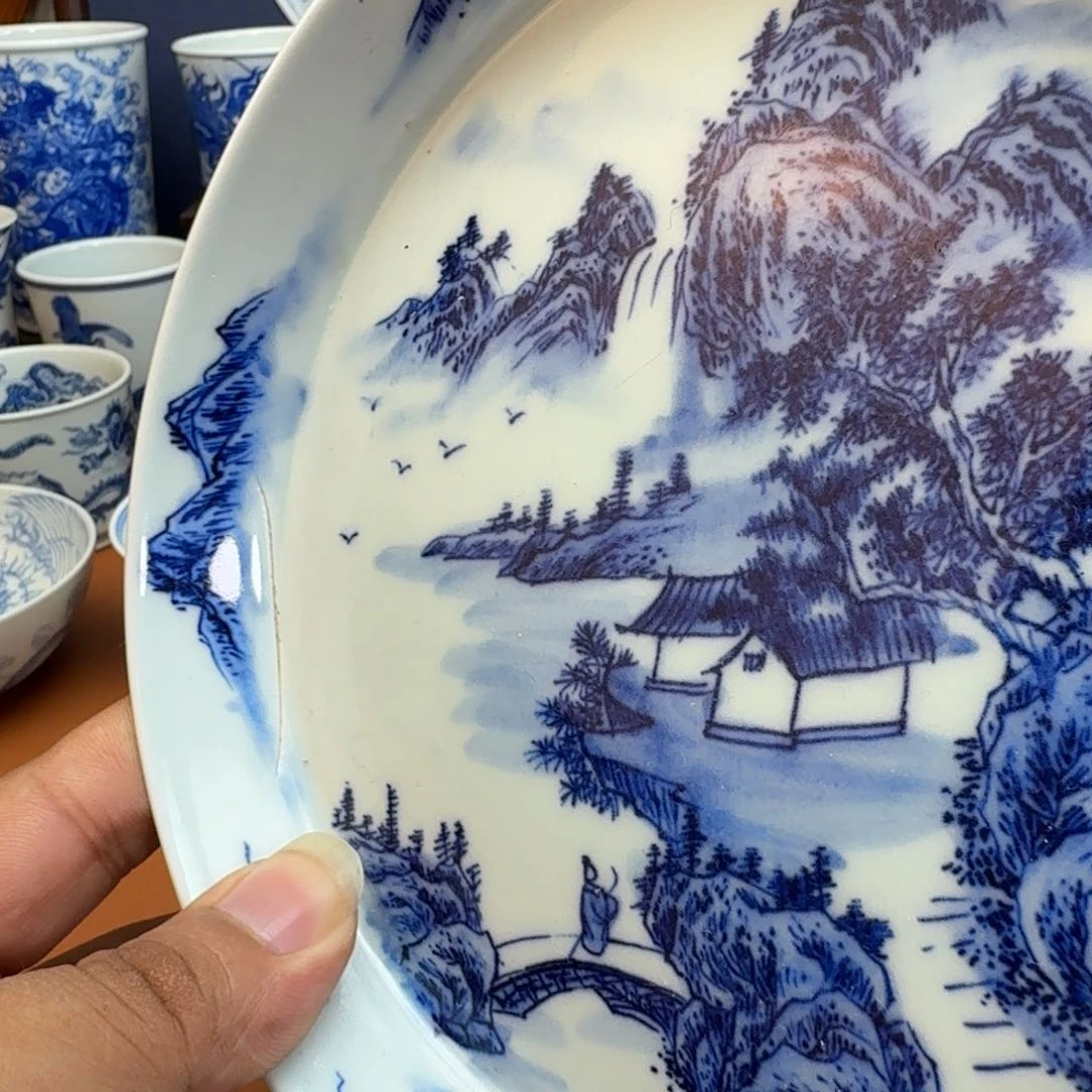 摆件短**眼景德镇全手工手绘陶瓷