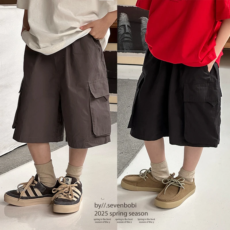 【现货】男童短裤夏季薄款外穿2025新款儿童夏装休闲五分裤中大童