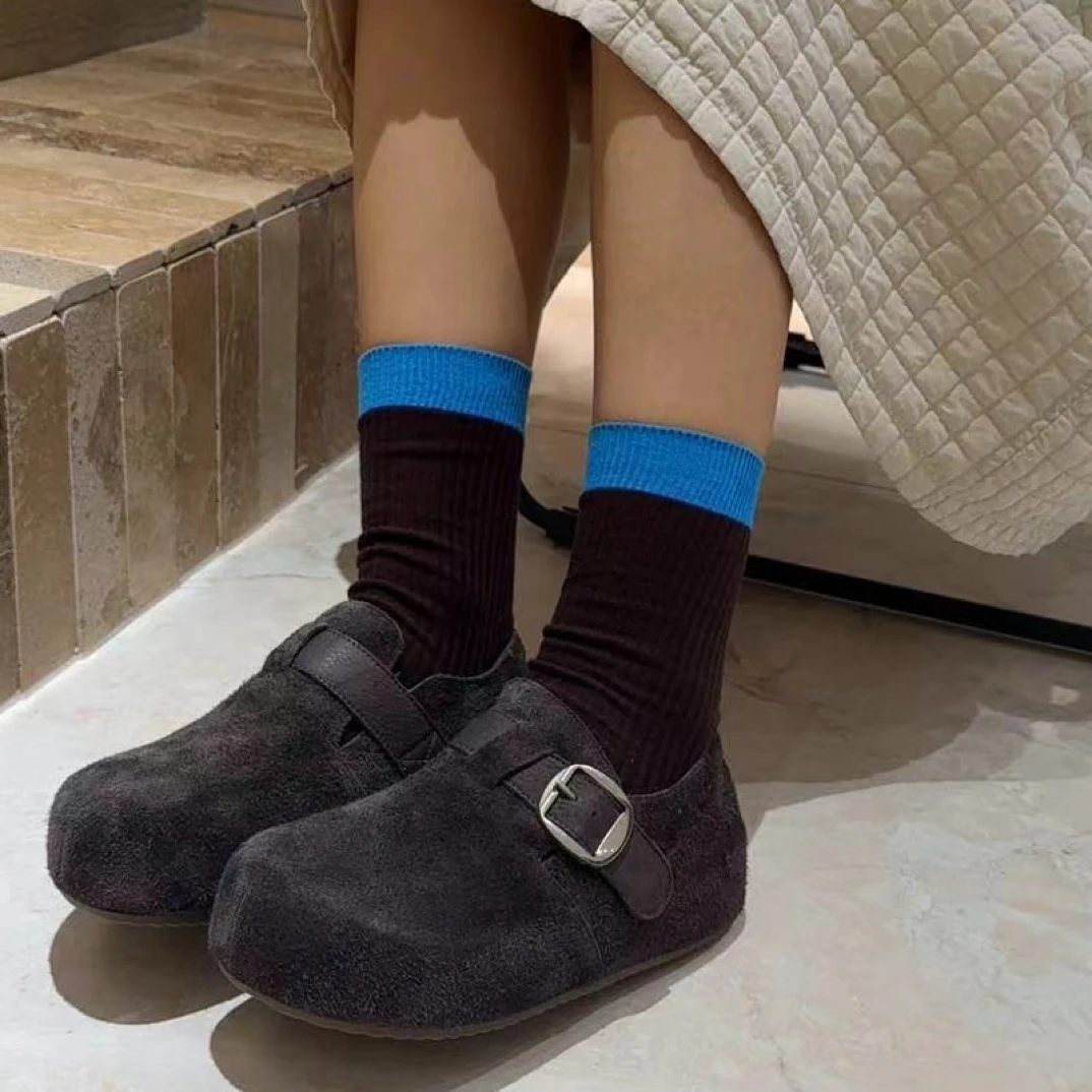 秋冬复古灰色棕色百搭不勒腿高级显贵