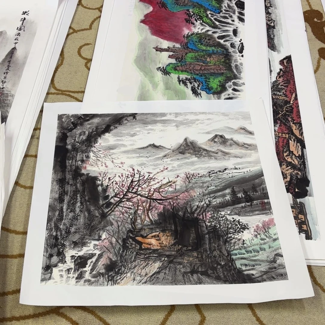 国画我**翔刘波斗方作品童