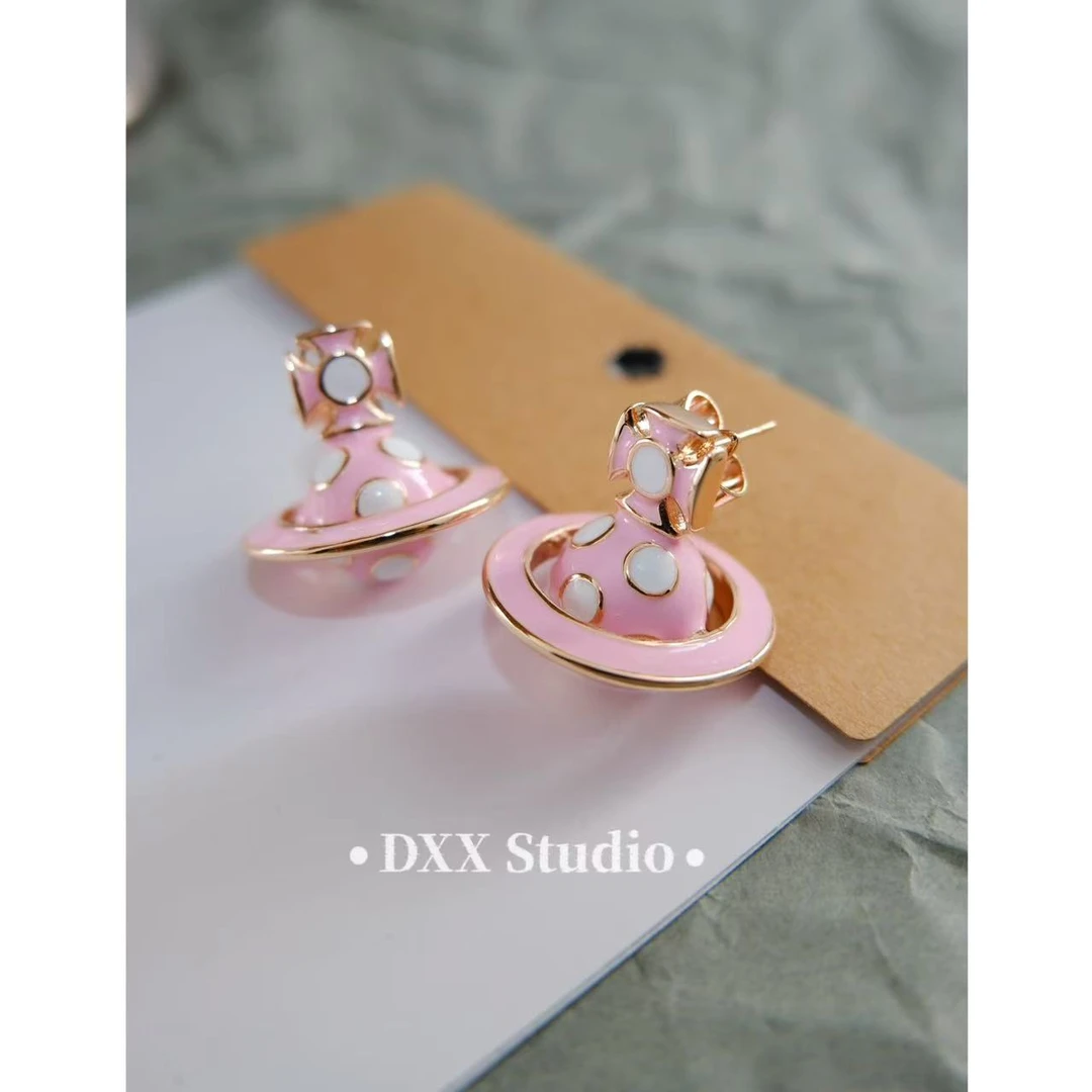 铜合金耳饰 小巧小众简约粉色系耳饰45050