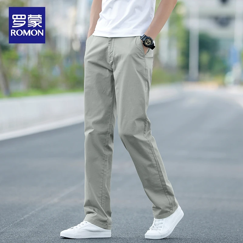 罗蒙夏季薄款休闲裤男士宽松直筒2025新款男裤时尚百搭夏天裤子男