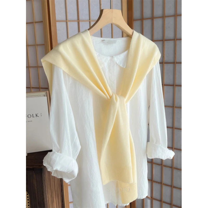 2025新款春秋针织纯色披肩女外搭韩版夏季办公室空调房护颈小坎肩