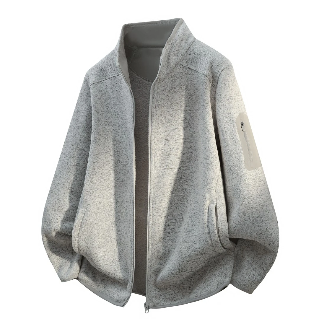 【雷总同款】凡客正加绒立领针织外套