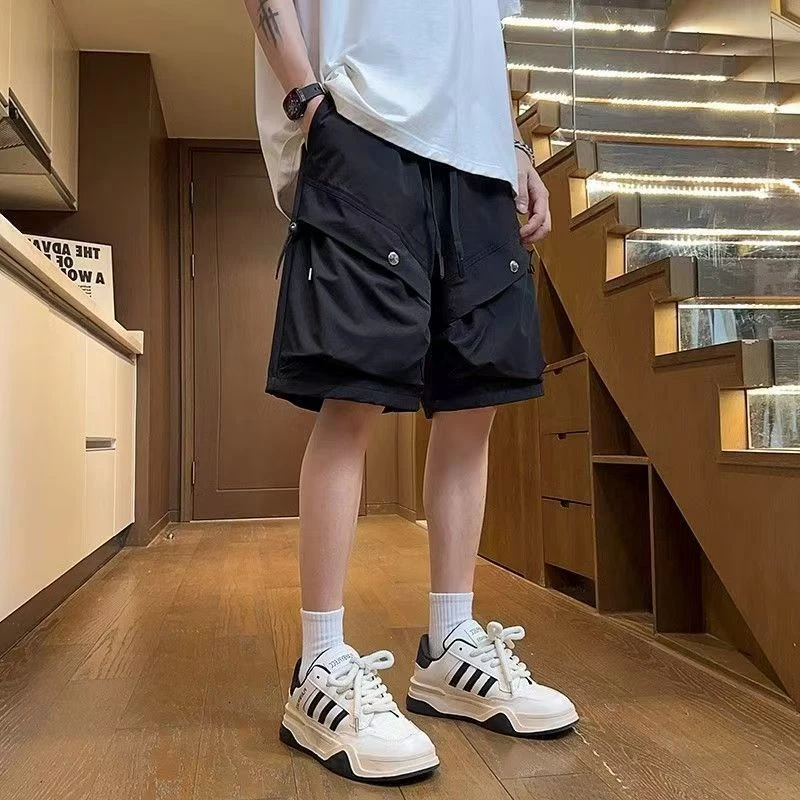 2025夏季高街大口袋美式工装速干五分裤男款青春短裤宽松薄款百搭